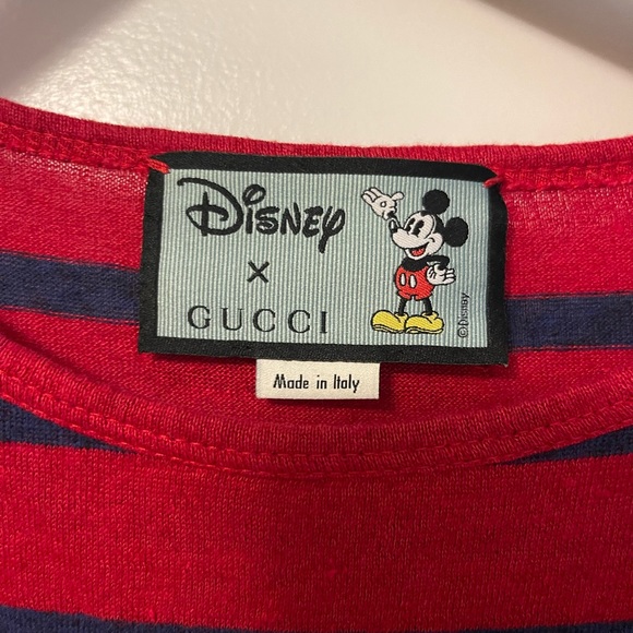 Men’s X Disney Mickey Mouse-patch Striped T-shirt - Picture 2 of 5